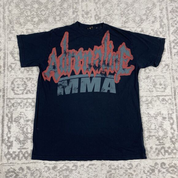 Vintage Adrenaline MMA T Shirt Y2K Graphic Black Tee Men’s Size Medium - Picture 2 of 4